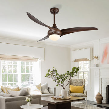 Aviator 52" Coastal Vintage Iron/Plastic Mobile-App/Remote-Controlled 6-Speed Retro Swirl Integrated LED Ceiling Fan